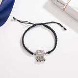 925 Silver Moonstone Safety Lock Bracelet Red Hand Woven Couple Bracelet