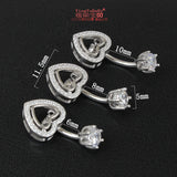 925 Silver Heart Belly Button Ring Zircon Body Jewelry