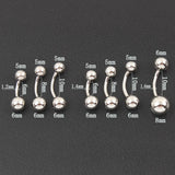 925 Silver Belly Button Ring Double Ball Arc Rod Piercing