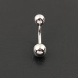 925 Silver Belly Button Ring Double Ball Arc Rod Piercing