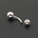 925 Silver Belly Button Ring Double Ball Arc Rod Piercing