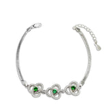 925 Sterling Silver Green Bracelet for Women