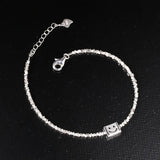 925 Silver Bracelet Smiley Face Ground Irregular Wedding Bangle