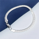 925 Sterling Silver Bracelet, 6mm Halter, Chain Jewelry Wedding Engagement