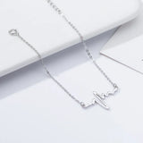 925 Silver Heartbeat Charm Bracelet for Women