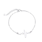 925 Silver Heartbeat Charm Bracelet for Women