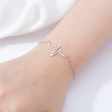 925 Silver Heartbeat Charm Bracelet for Women