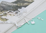 925 Silver Bracelet Cross Pendant Charm Jewelry