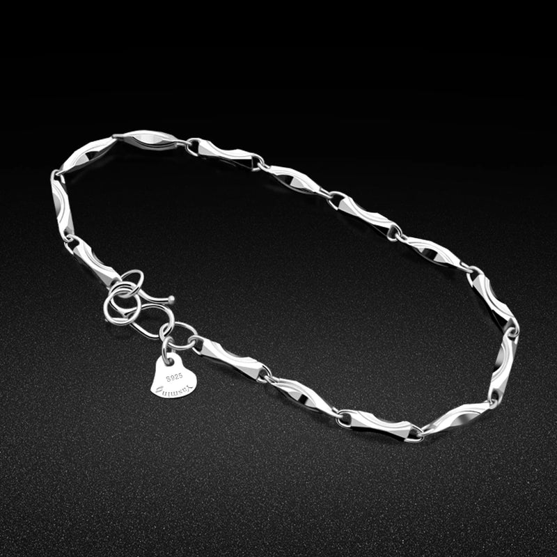 925 Silver Bracelet Star Double Chain Adjustable Anklet
