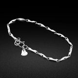925 Silver Bracelet Star Double Chain Adjustable Anklet