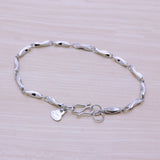 925 Silver Bracelet Star Double Chain Adjustable Anklet