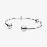 925 Sterling Silver Beaded Bracelet with Snake Chain for Women