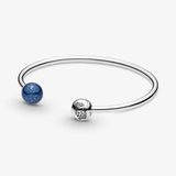 925 Sterling Silver Beaded Bracelet with Snake Chain for Women