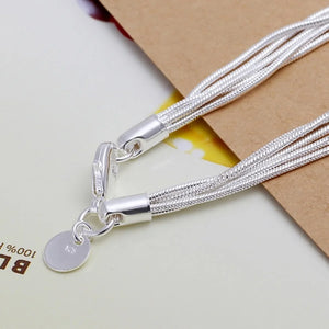 925 Silver Wedding Bracelet Heart Charm Lady Valentine Jewelry