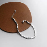 925 Sterling Silver Irregular Cut Square Bracelet