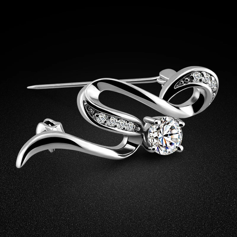 925 Silver Brooch Female National Jewelry Women Clothing Accessories