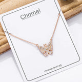 925 Silver Butterfly Necklace Diamond Choker for Women