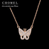 925 Silver Butterfly Necklace Diamond Choker for Women