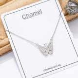 925 Silver Butterfly Necklace Diamond Choker for Women