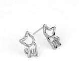 925 Sterling Silver Cat Earrings Animal Earrings for Girls