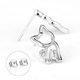 925 Sterling Silver Cat Earrings Animal Earrings for Girls