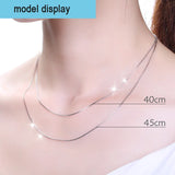925 Silver Melon Seed/Water Wave Necklace for Women 40cm/45cm