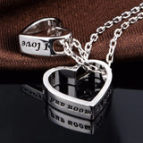 925 Silver Double Love Pendant Necklace for Couples