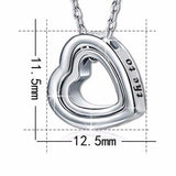 925 Silver Double Love Pendant Necklace for Couples