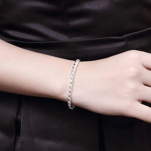 925 Silver Charm 4MM Snake Chain Bracelets Wedding Accessories