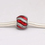 925 Sterling Silver Red Charm Beads Jewelry