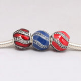 925 Sterling Silver Red Charm Beads Jewelry