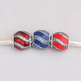 925 Sterling Silver Red Charm Beads Jewelry