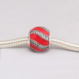 925 Sterling Silver Red Charm Beads Jewelry