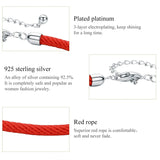 925 Silver Charm Red Rope Bracelet for Women