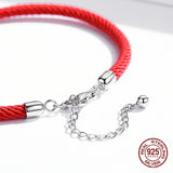 925 Silver Charm Red Rope Bracelet for Women