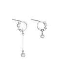 925 Silver Circle Earrings for Women - Asymmetric Style