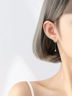 925 Silver Circle Earrings for Women - Asymmetric Style