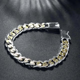 925 Silver Chain Bracelet Square Buckle Wedding Jewelry