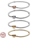 925 Silver Bracelet Rose Clasp Fits Charm Pendant DIY Jewelry