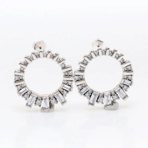 925 Silver Snowflake Crystal Earrings for Women's Wedding