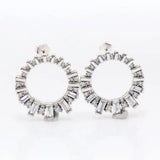 925 Silver Snowflake Crystal Earrings for Women's Wedding