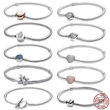 925 Silver Heart & Star Clasp Bracelet for Charm Beads DIY