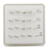 925 Silver Clear Crystal Nose Stud Piercing 20pcs/pack