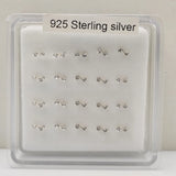 925 Silver Clear Crystal Nose Stud Piercing 20pcs/pack