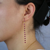 925 Silver CZ Dangling Earring Colorful Stone Long Tassel Chain