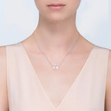 925 Silver Dog Paw Heart Pendant Necklace for Women