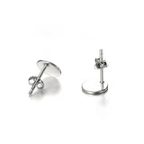 925 Silver Dog Paw Print Round Stud Earrings