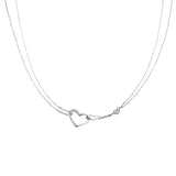 925 Sterling Silver Double-Layer Love Necklace for Modern Women