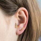 925 Silver Mini Triangle Diamond Tassel Earrings