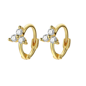 925 Silver Round Heart Star Geometric Hoop Earrings for Women
